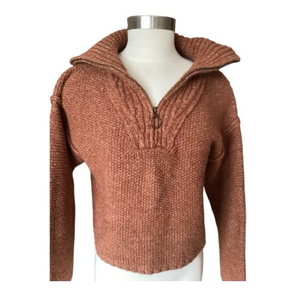 UNIVERSAL THREAD Cozy Rust Quarter Zip Sweater - Picture 2 of 7